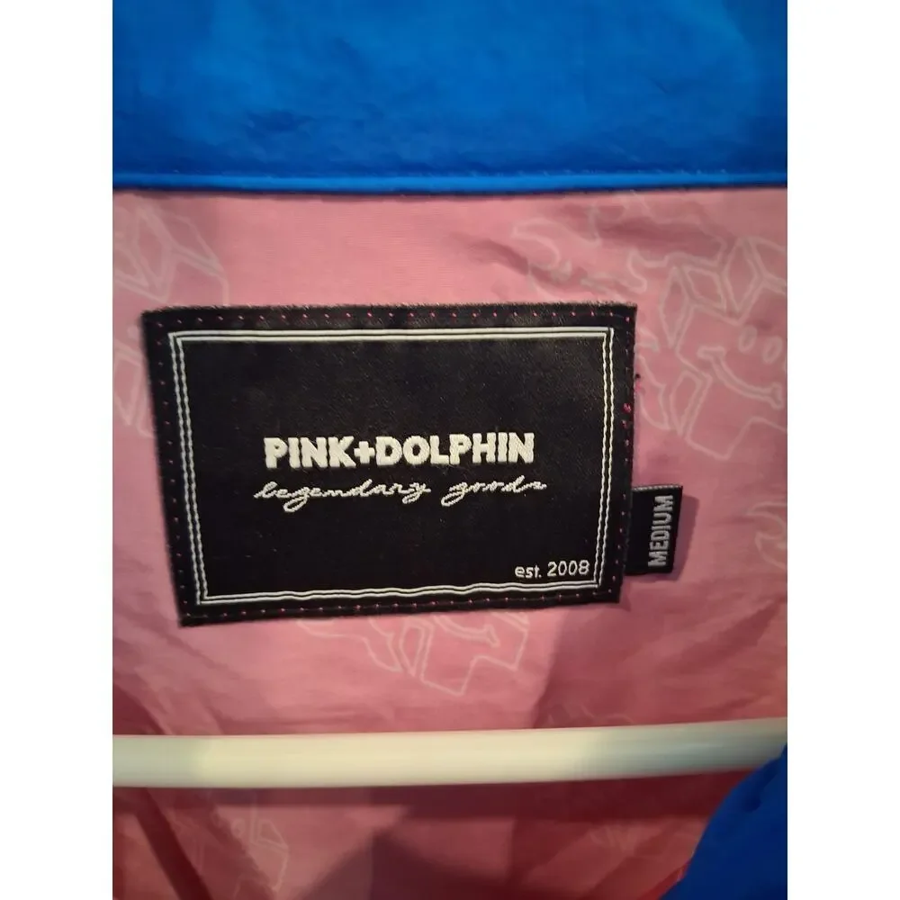 Pink Dolphin Mr Positive Colorblock Windbreaker Jacket Pink Blue Men's Size M